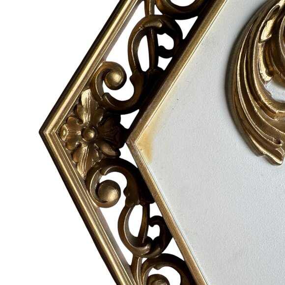 Syroco Set Of 4 Vintage Gold Diamond-Shaped Wall Plaques Ornate Design MCM Decor - Picture 15 of 16